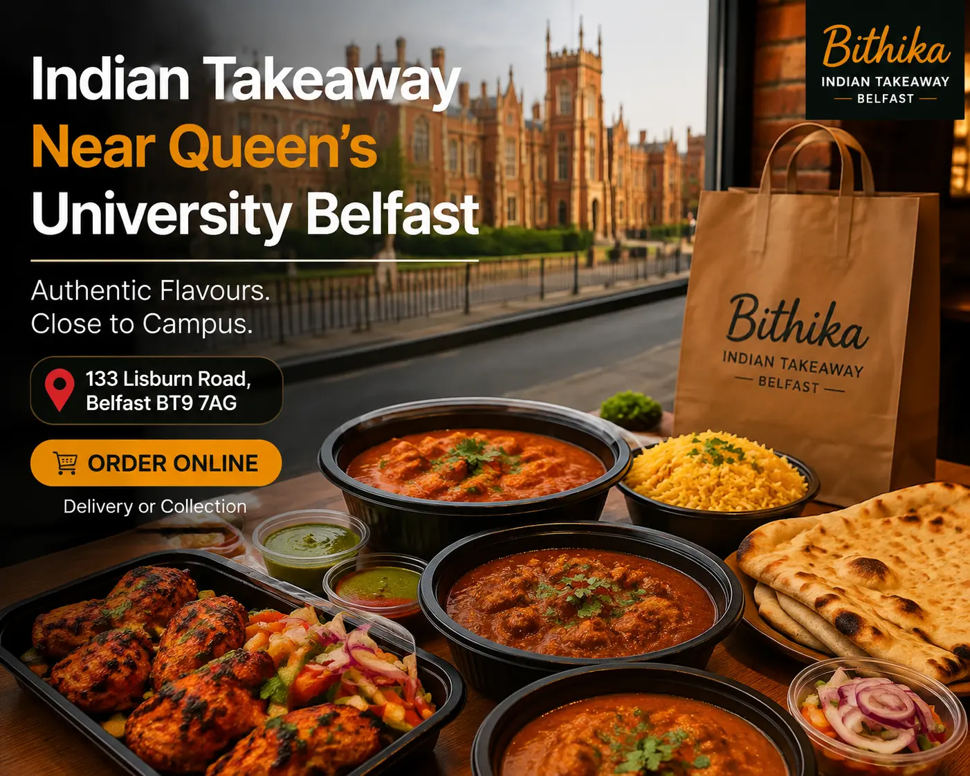 Indian Takeaway Belfast Near Queen’s University Bithika